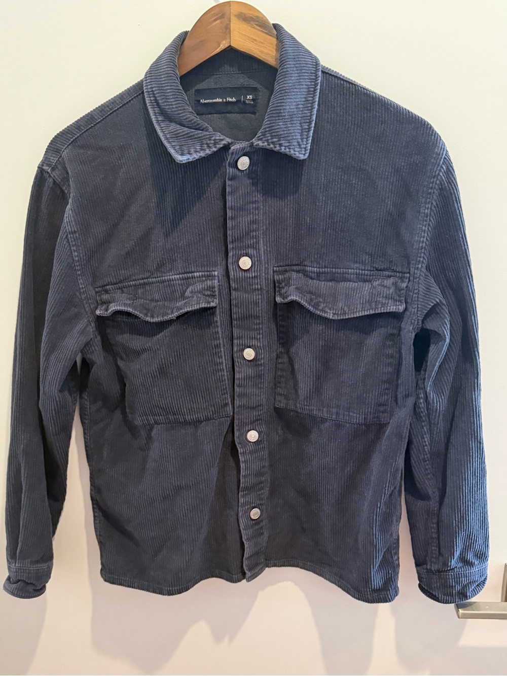 Abercrombie & Fitch Men's Navy Corduroy Shirt Jacket